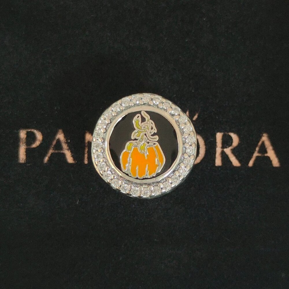 Pandora Silver and Orange Charm Bracelet